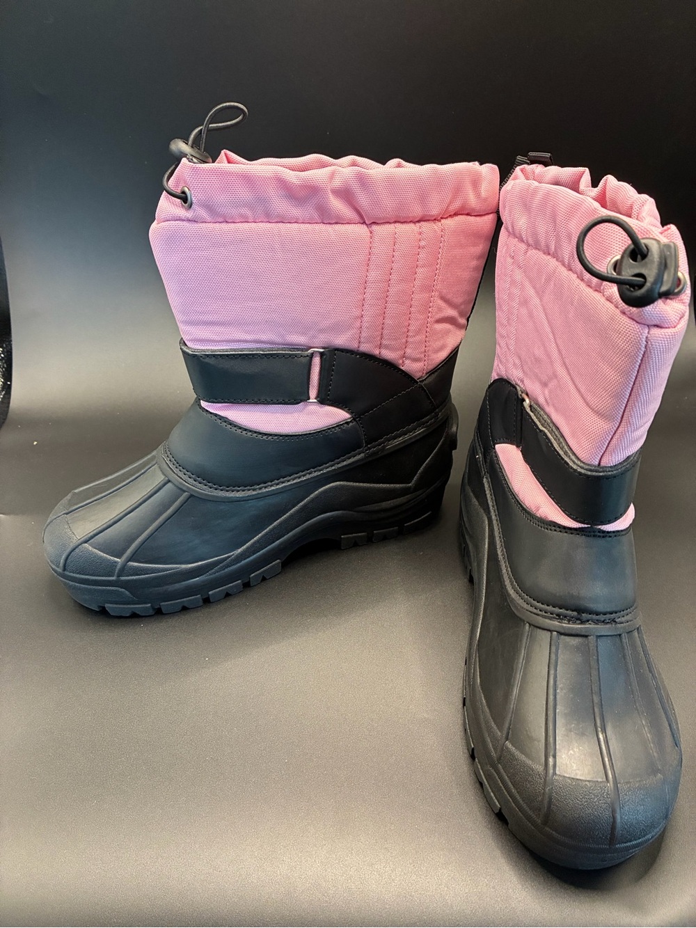 Kids Pink and Black Insulated Snow Boots